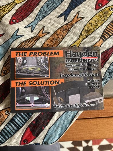 Hayden m6 primary chain tensioner