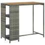 Bar Table with Storage Rack Grey Poly Rattan - Free Delivery Nationwide Image 4