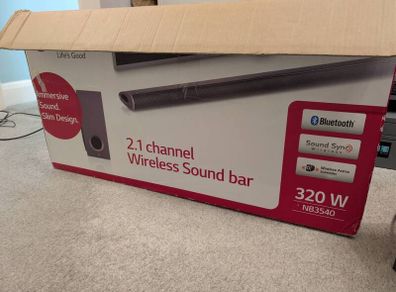 LG NB3540 Bluetooth Soundbar with Wireless Subwoofer & Remote