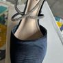 Navy satin dressy shoes Image 5