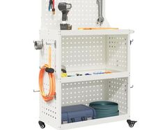 Tool Trolley Manual White 65 x 35 x 111 cm Cold-rolded steel