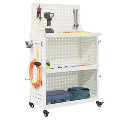 Tool Trolley Manual White 65 x 35 x 111 cm Cold-rolded steel