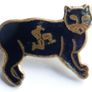Vintage Black Cat Enamel Pin Badge - Isle Of Man Lucky Charm Image 2
