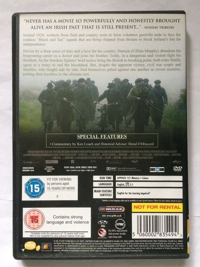 The Wind That Shakes The Barley [2006] Cillian Murphy [Irish Movie DVD]