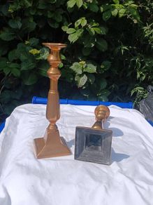 Pair of Flemish Antique Gilded Bronze Candle Sticks (Circa 1800)
