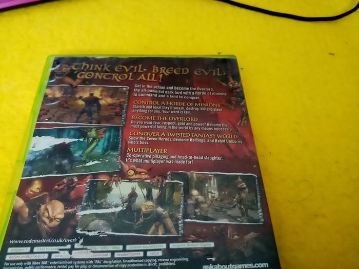 Overlord Xbox 360 games Original