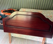 Three quarter bed headboard in attractive dark wood