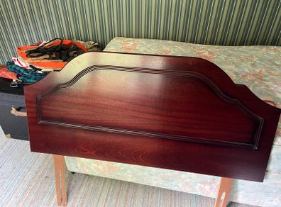 Three quarter bed headboard in attractive dark wood