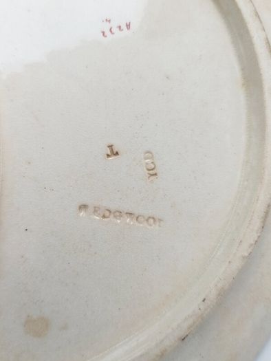 Antique Wedgwood Kidney shape plates with different blossom branches 4 pcs