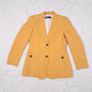 Zara Mustard Yellow Single-Breasted Linen Tailored Blazer Jacket Size S Image 2