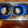 2 Turquoise/Blue Glass Tea/Night Light holders Image 4