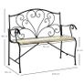 2-Seater Garden Bench Solid Metal Loveseat Imitated Rattan Pattern Vintage Style for Patio Porch Tarrace Image 3