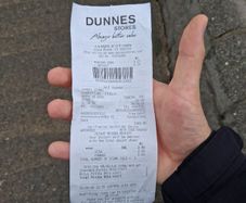 Dunnes stores receipt touched by the big LK #dunnes #tuff