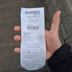 Dunnes stores receipt touched by the big LK #dunnes #tuff