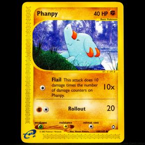 Phanpy 100/147 Common E-Card Aquapolis Pokemon Card Vintage 2003