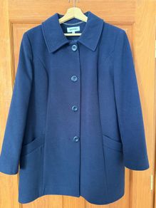 Navy ladies winter coat- NEVER worn (size 16)
