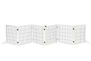 Wooden Pet Gate, Freestanding Dog Safety Barrier, w/ 2 Support Feet, White