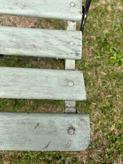Pair of 1930s Vintage Green Folding Garden Chairs