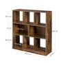Bookcase  8 compartments vintage  bookshelf, cube shelf, stand shelf, with open compartments, for living room, study, children's room, office, as room divider, 97.5 x 30 x 100 cm, vintage brown Image 3