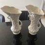 Reduced Pair of antique English Ewers  or vases  with embossed floral designs Image 4