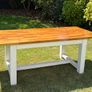 Stunning Solid Iroko Wood Kitchen Refrectory Table Image 2