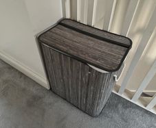 Grey Double Laundry Basket, 2 Compartments