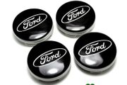 4x Ford Black 54mm Alloy Wheel Hub Centre Caps Badges Mondeo Fiesta, Galaxy, Kuga