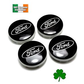 4x Ford Black 54mm Alloy Wheel Hub Centre Caps Badges Mondeo Fiesta, Galaxy, Kuga