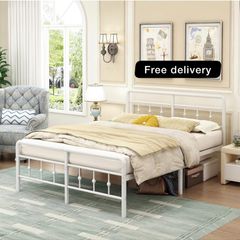 Super King Bed Frame with Victorian Headboard and Footboard, 36cm High