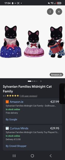 sylvanian families midnight cat family