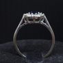 Vintage 14K White Gold Sapphire & Diamond Cluster Ring Hallmarked  Size 52.5 Image 5