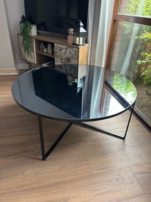 Black mirrored coffee table