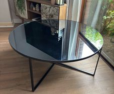 Black mirrored coffee table