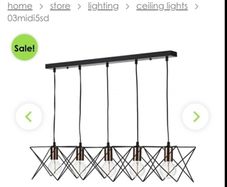 5-Light Pendant - Black Geometric / Industrial Style - Excellent Condition