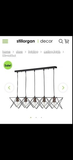 5-Light Pendant - Black Geometric / Industrial Style - Excellent Condition