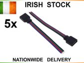 5x 10cm 4 Pin Female PCB Connector Cable For RGB 5050 3528 LED Strips