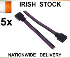 5x 10cm 4 Pin Female PCB Connector Cable For RGB 5050 3528 LED Strips