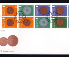 1980 Guernsey 50p Definitive Stamp Booklet Pane (ex SB20) Coinage Series First Day Cover (FDC)