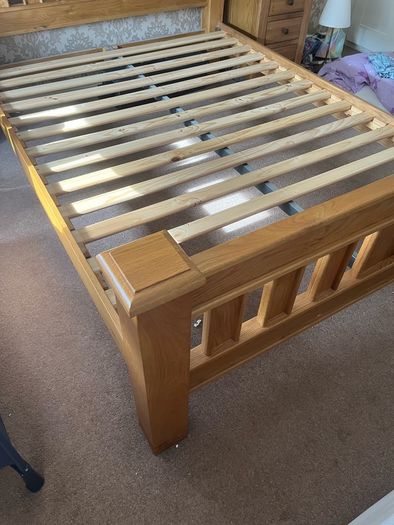 Solid wood bed frame