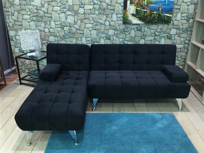 Nordic Comfort , Chaise Sofa Turns into Bed, colour Black
