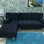 Black Velvet Nordic Comfort Chaise Sofa,198cm Image 3