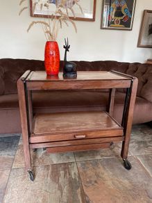 Antique Art Deco Metamorphic Side Table Tea Trolley 1920s
