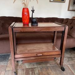 Antique Art Deco Metamorphic Side Table Tea Trolley 1920s