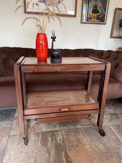 Antique Art Deco Metamorphic Side Table Tea Trolley 1920s