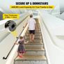 Pipe Stair Handrail, 9FT Staircase Handrail, 440LBS Load Capacity Carbon Steel Pipe Handrail, Industrial Pipe Handrail with Wall Mount Support, Round Corner Wall Handrailings for Indoor, Outdoor (FREE SHIPPING) Image 2