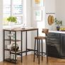 _Rectangular Bar Table with 3 Shelves, Kitchen Table, Kitchen Counter, Sturdy Metal Frame, 109 x 60 x 100 cm, Easy Assembly, Industrial Design, Vintage, Dark Brown Image 2