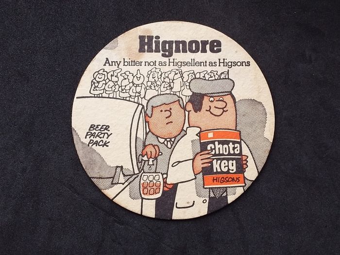 Higsons Beer : Real Merseyside Pubs - Real Merseyside Beer , 1970s Beer Mat/Coaster