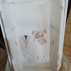 Cot top changer with firm sided changing mat