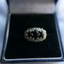 Vintage 9ct  Yellow Gold 375  Sapphire and Diamond Cluster Ring 2,33g Image 8