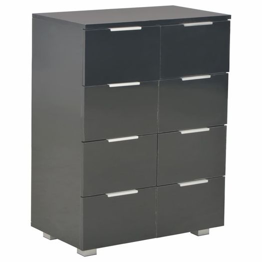 Sideboard High Gloss Black 60x35x76 cm Chipboard